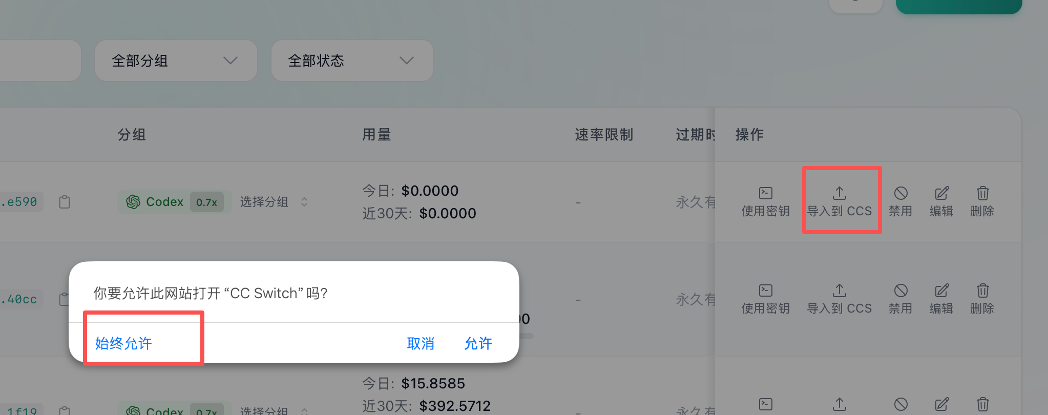 允许打开CC